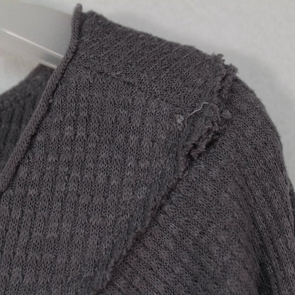 We the Free Shirt Women's Small Gray Long Sleeve Solid Polyester Rayon - Picture 10 of 13